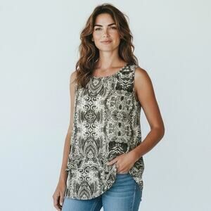 NWT DG2 Green Tiered Front Sleeveless Layered Fancy Tank Top Women's Size Large